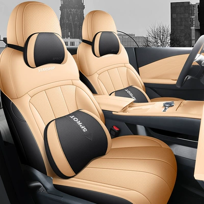 Seat Cover All-inclusive Leather Car — Modelə uyğun (Original) oturacaq örtükləri - autumn-rhythm-brown-deluxe-edition-galaxy-starship-7