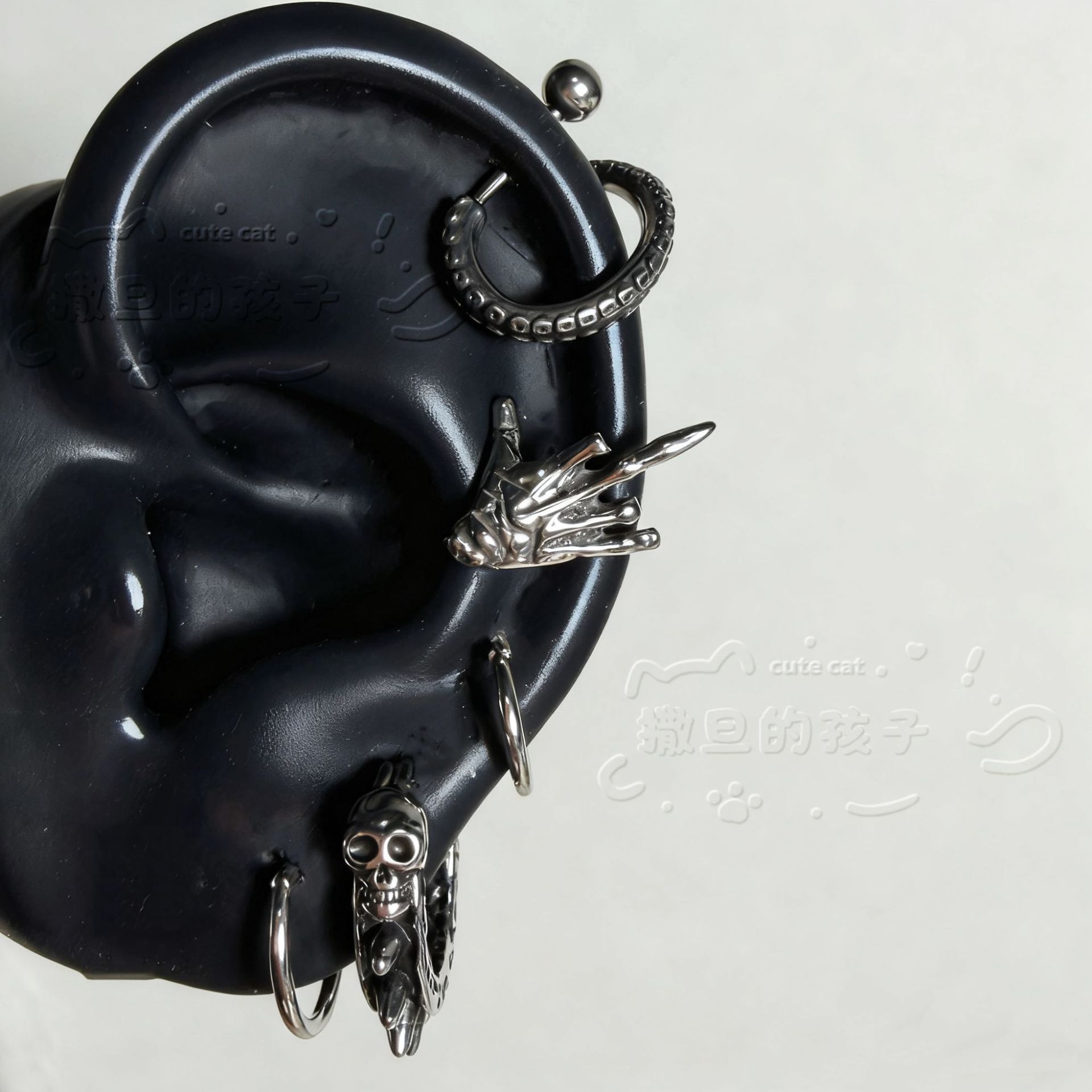 Labret stud lip piercing jewelry styling detail
