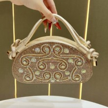 跨境新款晚宴包欧美女士手提包镶钻宴会手拿包礼服晚装包水钻女包