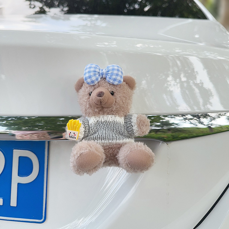 Colgante de cola de automóvil lindo peluche oso muñeca muñeca baúl de automóvil decoración de decoración de motocicleta eléctrica