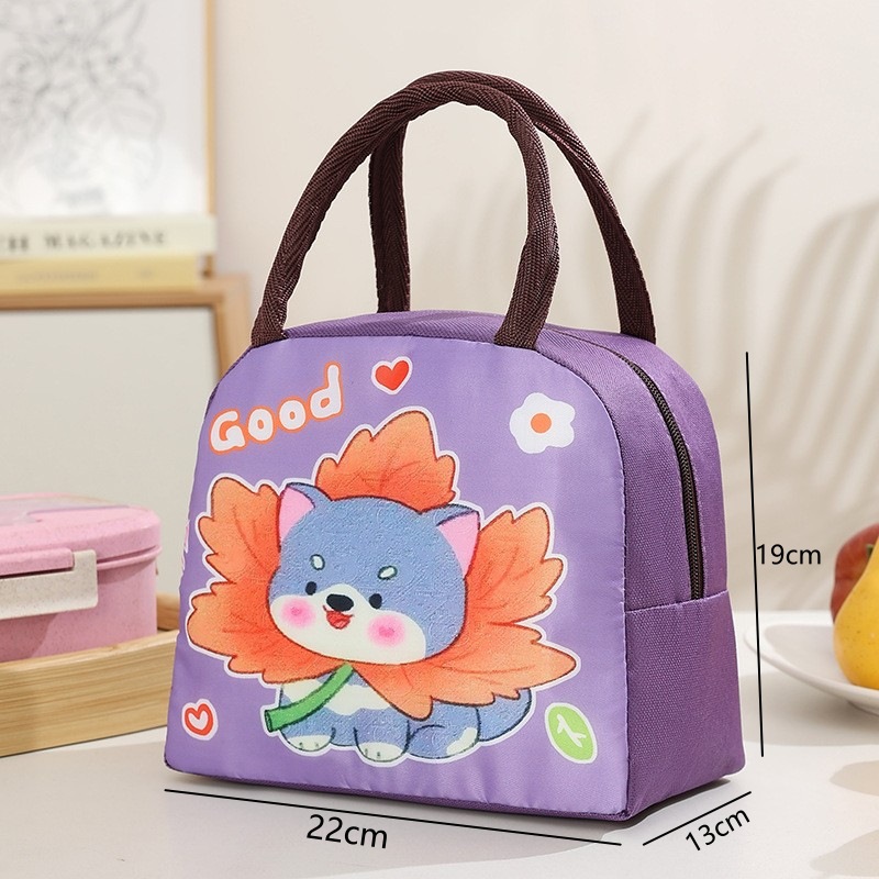 Bolsa para lonchera con aislamiento de papel de aluminio, bolsa de mano con dibujos animados, bolsa de almuerzo para el trabajo de estudiantes, bolsa de almuerzo con aislamiento para niños, bolsa bento.