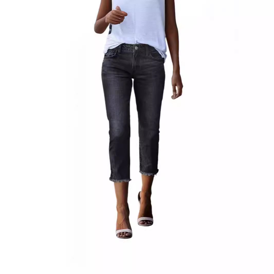 Jeans Ajustados para Mujer de Mezclilla de Algodón, Alta Elasticidad, Cintura Alta, para Uso Diario image 6