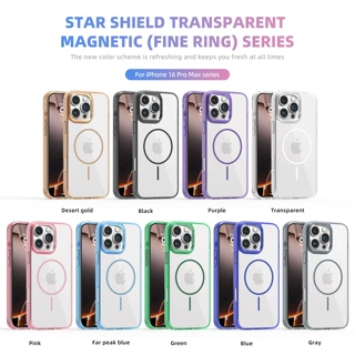 跨境适用iPhone17E手机壳magsafe透明磁吸苹果15Pro/14无线充防摔