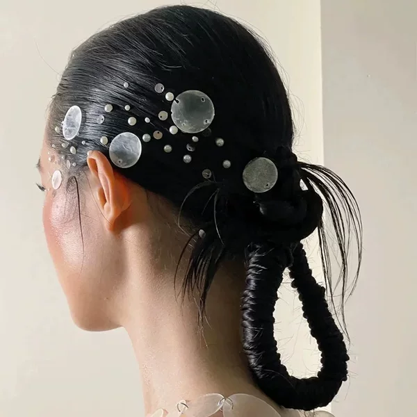 New bridal veneer makeup half face pearl stickers handmade DIY imitation pearl flash shell accessories