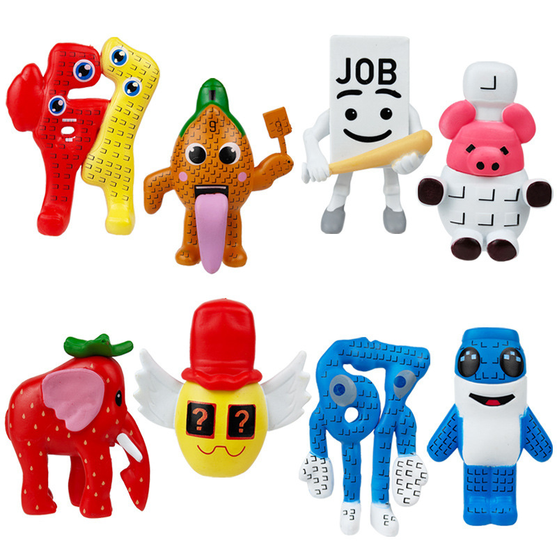 Cross-Border New Product Steals Brain-Rotting Hand-Made Office Doll Steals Brain-Red Monster Pixel Doll Game Peripheral Model Ornaments