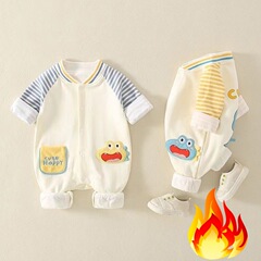 赤ちゃんの連体服秋冬とベルベットの赤ちゃんの保温長袖の上着の乳幼児の外で服を着て春と秋に服を着る