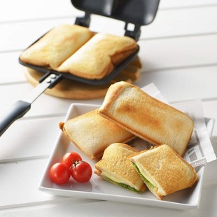 Multi-functional mini sandwich mold toast clip pot small double-headed baking pan non-stick frying pan outdoor camping frying pan