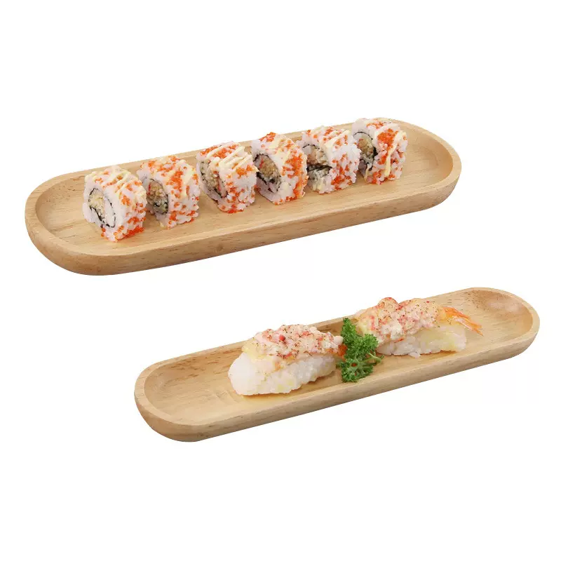 日式甜品托盘家用龟甲木碟子便携零食盘长方形托盘厂家批发可logo