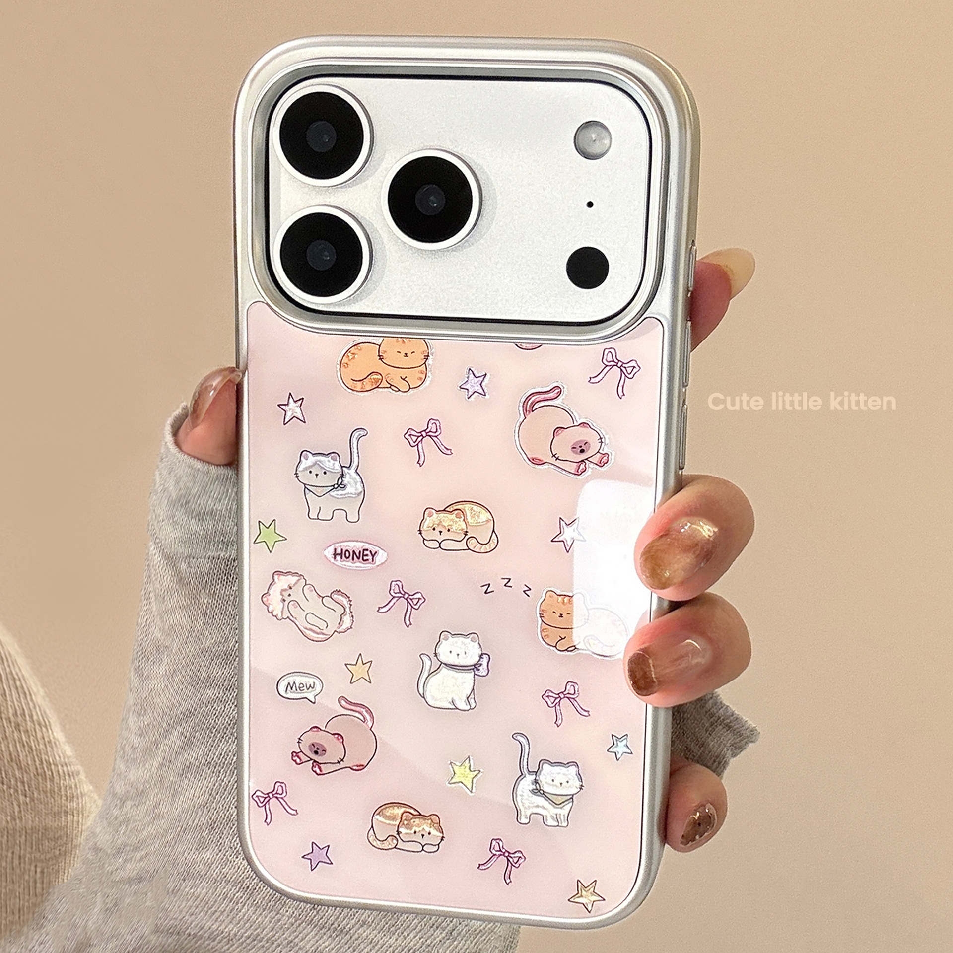 Gato lindo de oro para Apple 17 pro max caso de teléfono iPhone 16 galvanizado 14 duro 13 Huawei P70