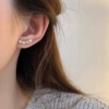 Crooked golden beads pearl, earrings
