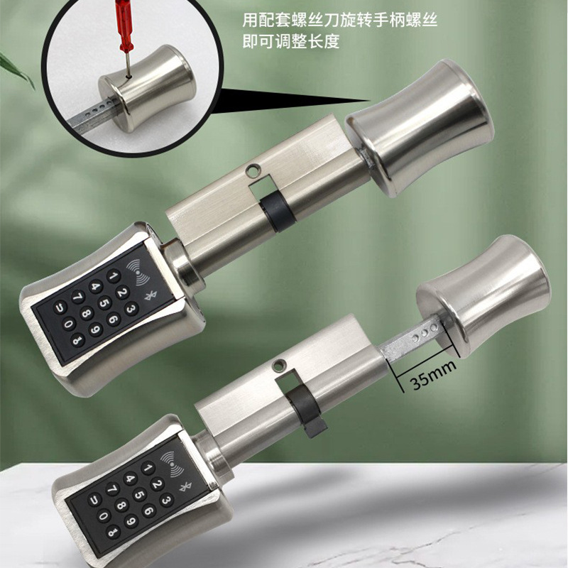 Cerradura inteligente ajustable para comercio exterior transfronterizo, núcleo de cerradura inteligente Tuya, cerradura de contraseña de repuesto, manija de puerta de madera, núcleo de cerradura inteligente antirrobo