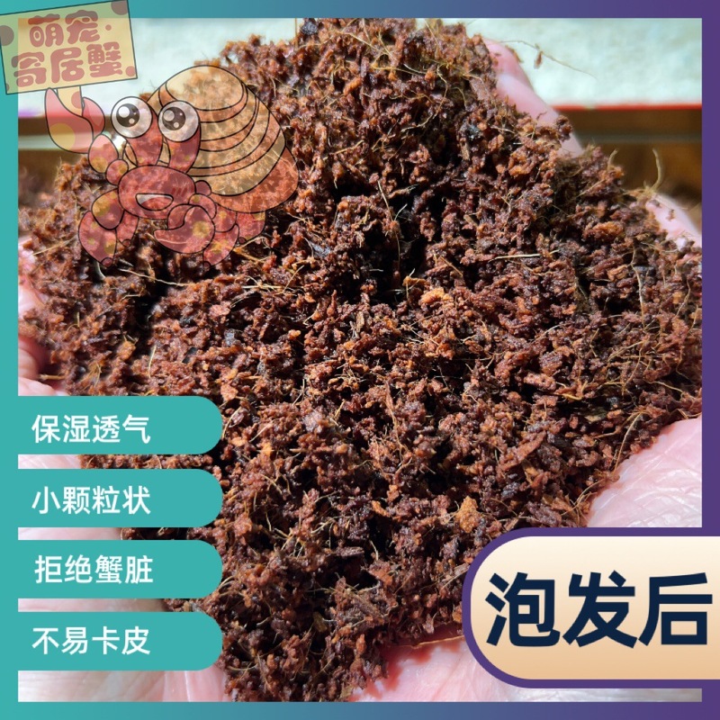 寄居蟹专用进口有机椰糠椰砖小颗粒保湿不易染色爬宠垫材蜕皮椰土|undefined