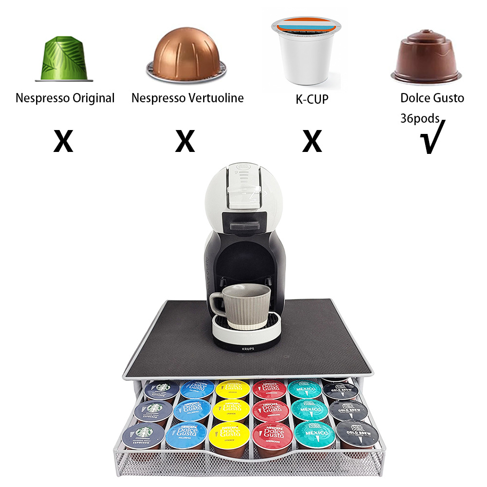 Caja de almacenamiento de cápsulas de café estilo cajón, base para cafetera DolceGusto, paquete de 36 cápsulas, venta al por mayor