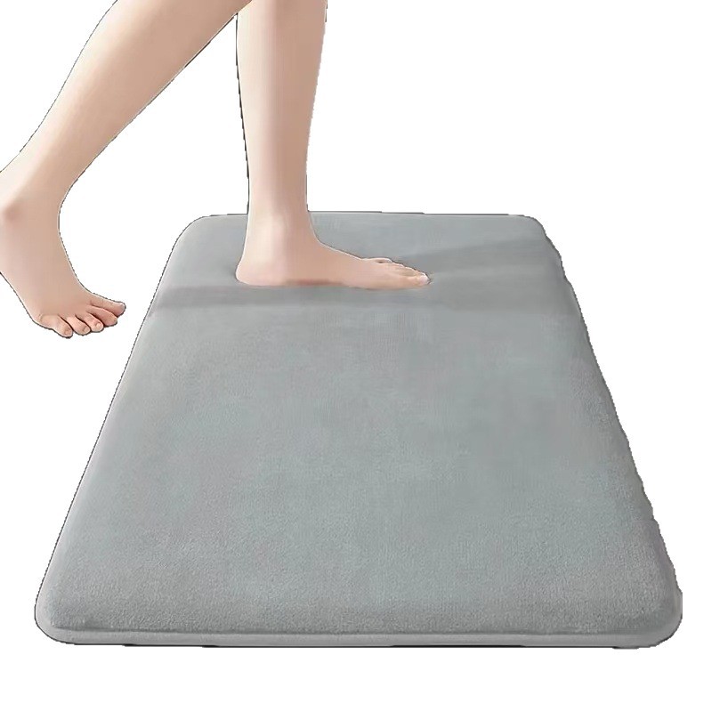 Transfronterizos temu color sólido coral lana esterilla de baño inodoro puerta de absorción de agua esterilla anti-deslizante esterilla de pies