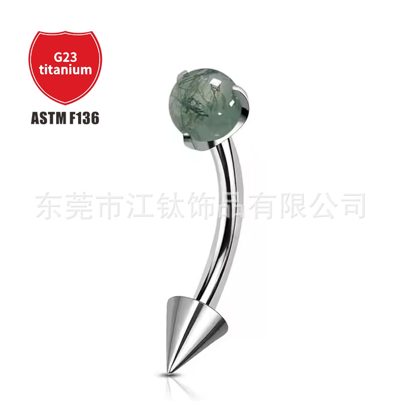 Pointed titanium steel lip stud product view