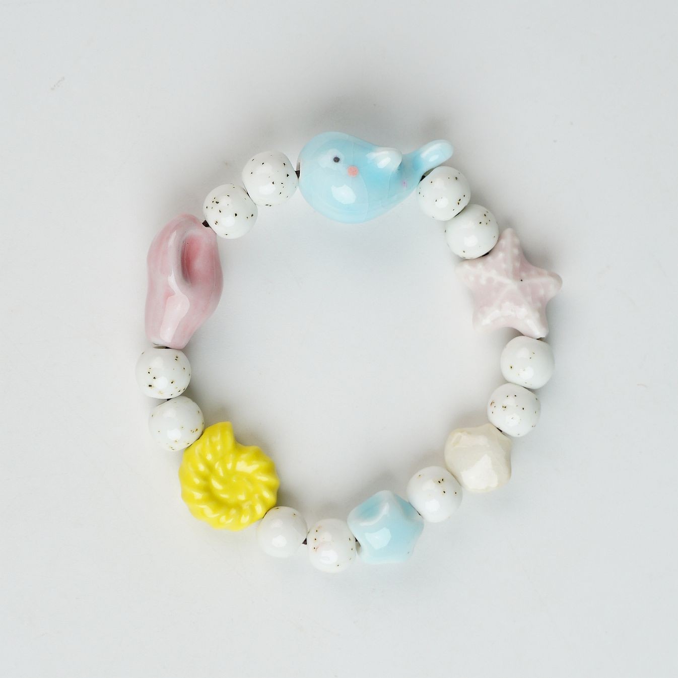 Jingdezhen pulsera de cerámica de verano mujer alta sensación galletas serie de gatos nicho diseño universal pulsera alta sensación