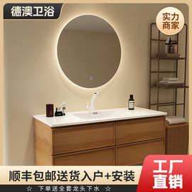 奶油法式中古风陶瓷一体盆浴室柜组合卫生间洗漱台洗手洗脸盆柜
