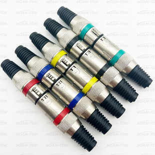Color Ring carong male and female microphone connector 3-core card farmer balance plug Caron microphone head microphone amplifier