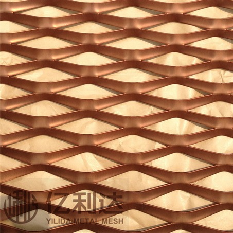 大孔铝板网片 厂家供应铝板拉伸吊顶网 边框菱形网 装饰幕墙网