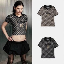 韩国badblood bcac系列美式辣妹复古格纹短袖T恤女休闲小众上衣潮
