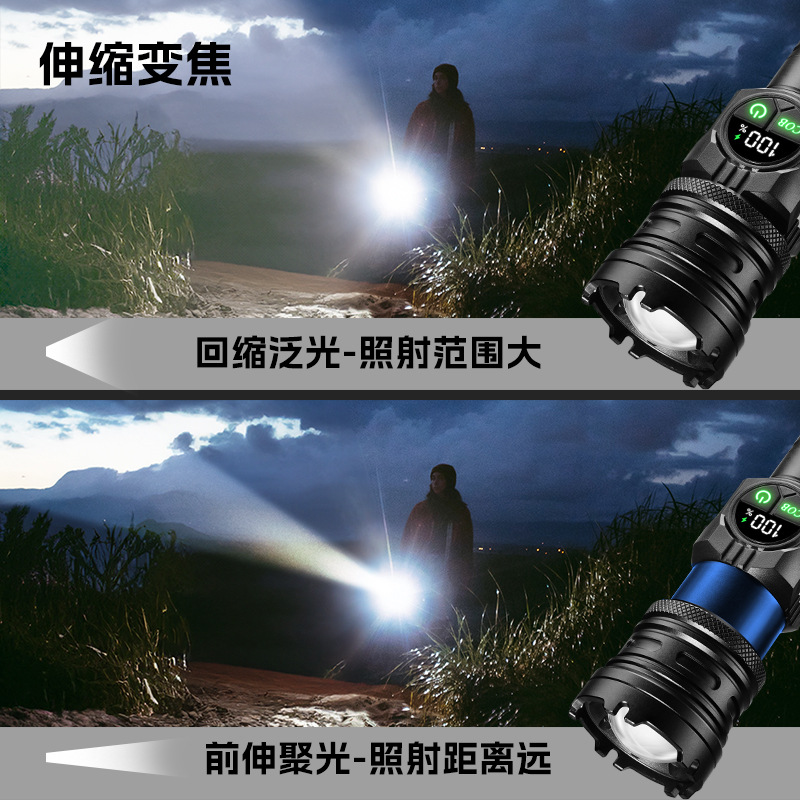 Nuevo láser blanco de aleación de aluminio antorcha eléctrica ultra brillante COB usuario doméstico de luz lateral remota absorción magnética