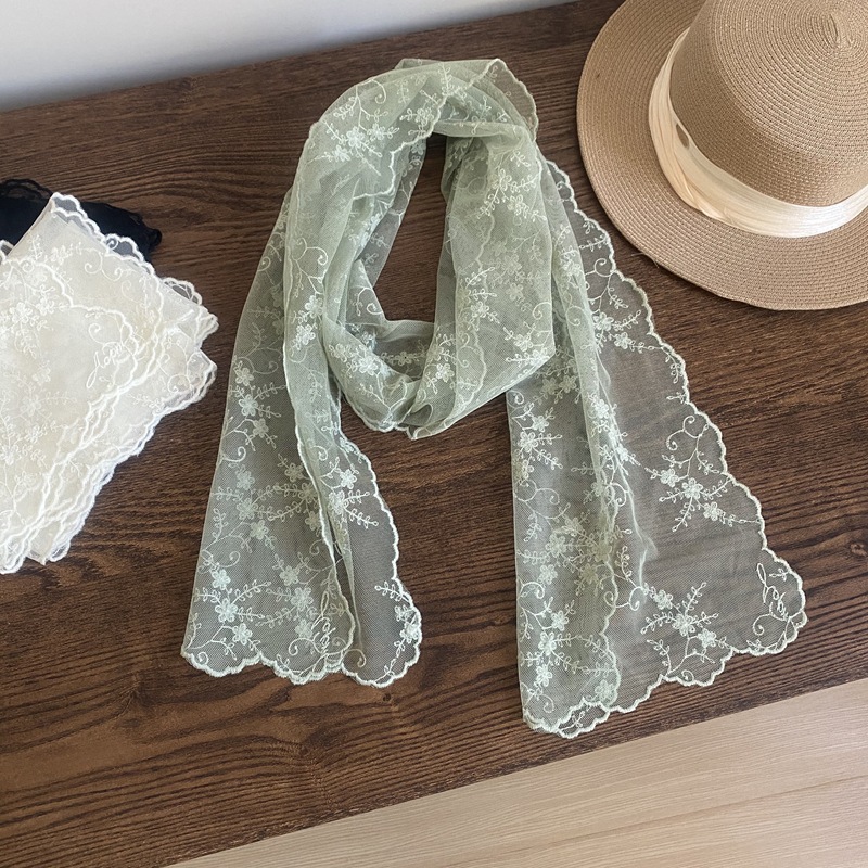 Buñuelo de bordado de encaje de color sólido de mujer decoración multifuncional buñuelo largo buñuelo de seda artístico coreano