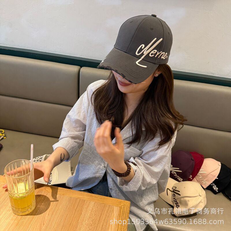 帽子女2025新款大头围刺绣棒球帽宽帽檐大脸显脸小潮牌硬顶鸭舌帽|undefined