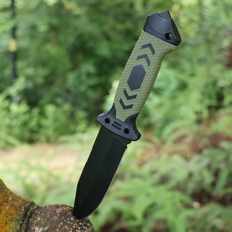 Supervivencia al aire libre cuchillo recto multifuncional salvaje supervivencia brújula cuchillo direccional ventana herramienta de supervivencia portátil cuchillo recto pequeño