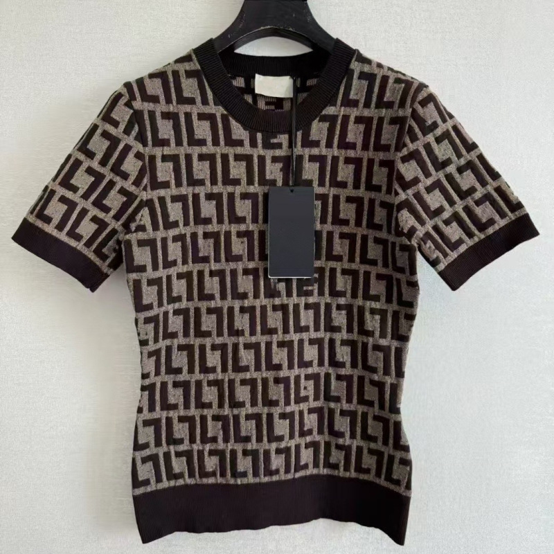 25 Early Autumn New Alphabet Presbyopia Top Full Print Slim Fit Easiest for Match Pullover Round Neck Knitted Short Sleeve T-Shirt for Women 25 Early Autumn New Alphabet Presbyopia Top Full Print Slim Fit Easiest for Match Pullover Round Neck Knitted Short Sleeve T-Shirt for Women