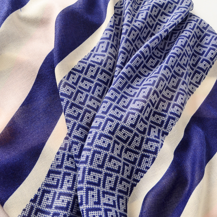 Invierno nuevo estilo coreano carta geométrica color a juego largo borla chal caliente algodón y lino sensación bufanda de seda cáñamo bufanda