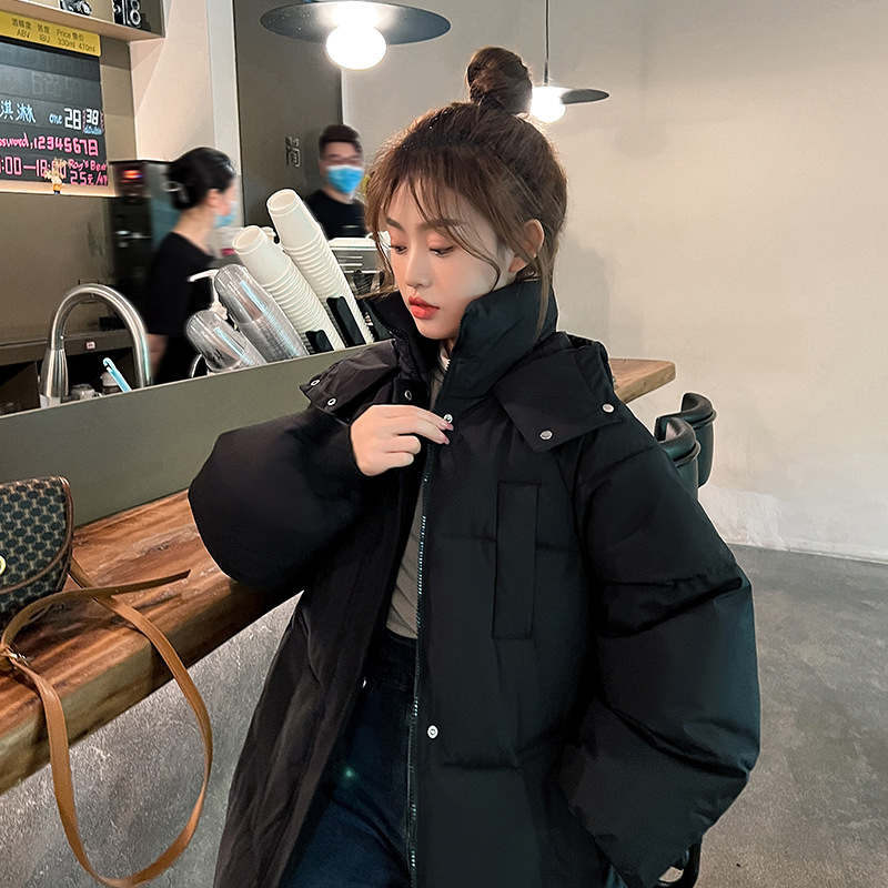 Algodón mujer 2022 invierno nuevo estilo coreano suelto largo plumón ropa de algodón mujer retro artística ocio chaqueta de algodón gruesa