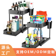 アマゾンの人気キッチン主催者のテーブルの上に二重の引き出し棚があります。