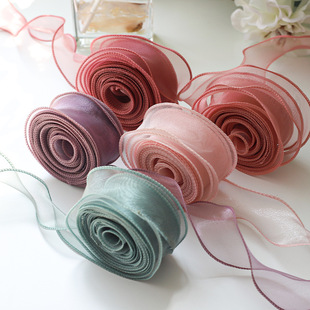Fishtail yarn ribbon Flower Baking packaging edge bouquet cake packaging ribbon bow wave ribbon wholesale