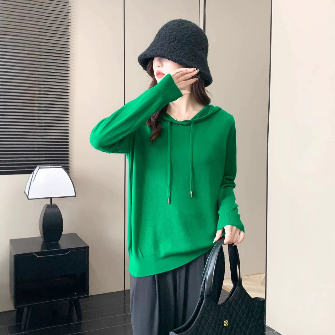 Хит продаж на Amazon: новая весенняя коллекция — стильный и модный женский вязаный топ с капюшоном, повседневный и универсальный.