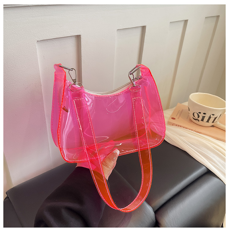 Transparent bag for women, 2026 summer new Korean style fashion crossbody phone bag, trendy influencer shoulder and underarm bag