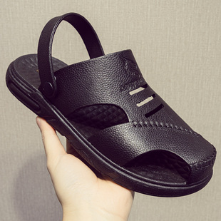 Men's Sandals Summer Casual Baotou Driving Soft Bottom Men's Sandals and Slippers Non-Slip Wear-Resistant Shoes Dual-Use Beach Shoes