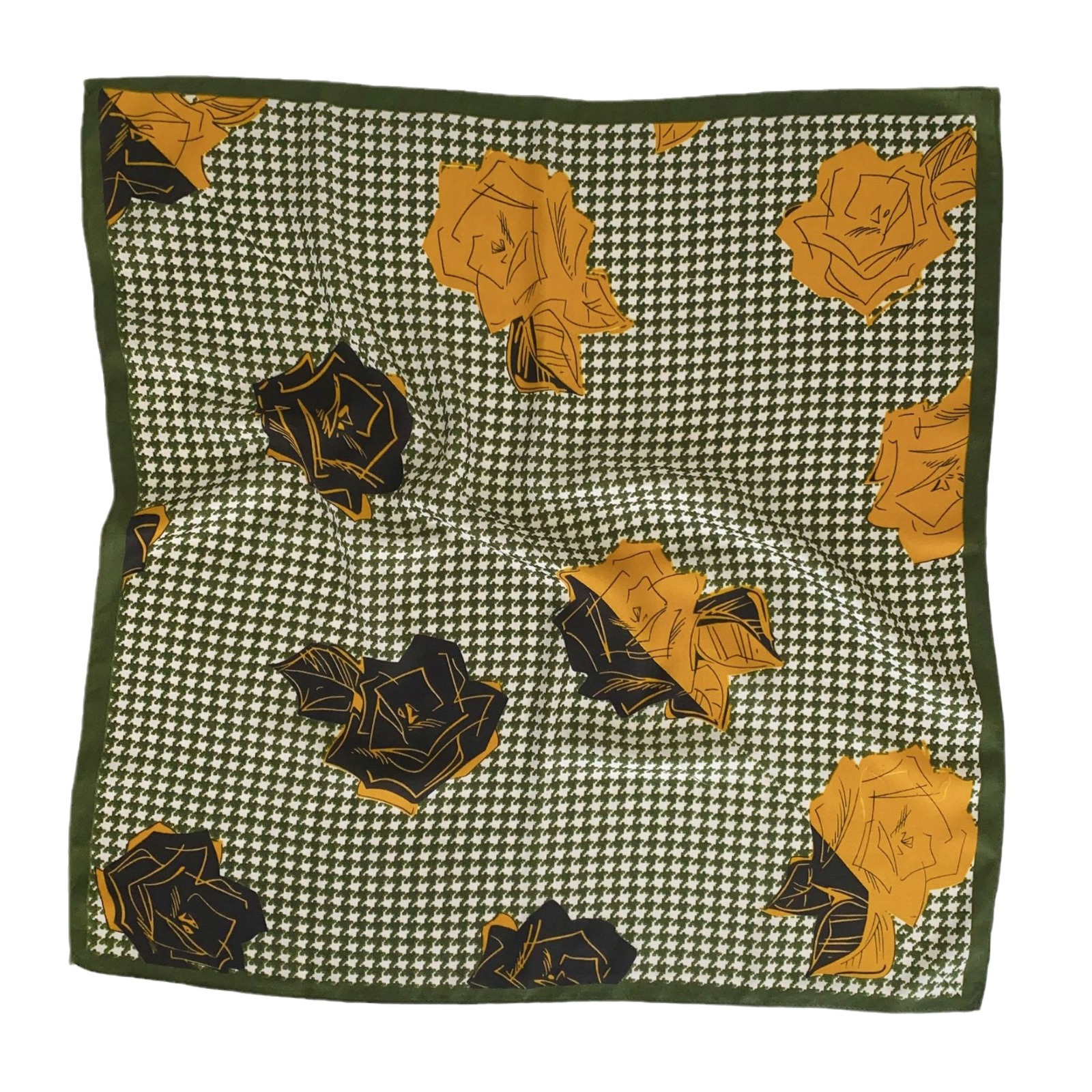 Moda houndstooth todo partido pequeña bufanda cuadrada viaje costero decoración bufanda fotografía cálido terciopelo sensación pequeña bufanda