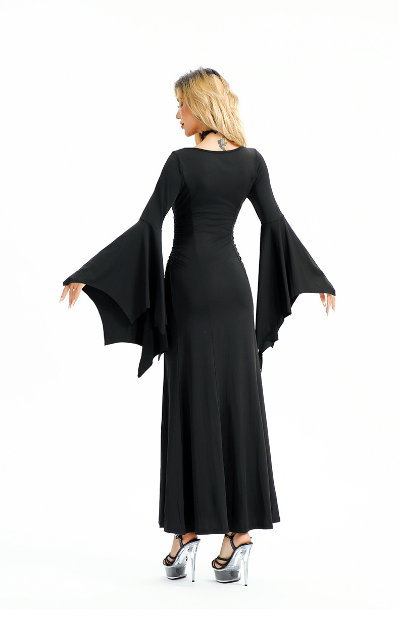 Halloween Costume In European And Style, American Hot Girl Nightclub Queen Bat Sleeve Slim Dress, Dark Gothic Women's_ecoleips.com