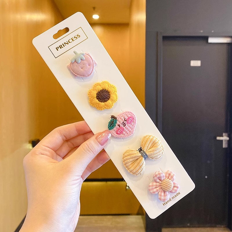 핑크 체크무늬 꽃 [5종 세트]