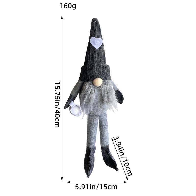 Estación independiente transfronteriza de punto muñeca sin rostro pierna colgando mano molienda café decoraciones navideñas taza muñeca de amor