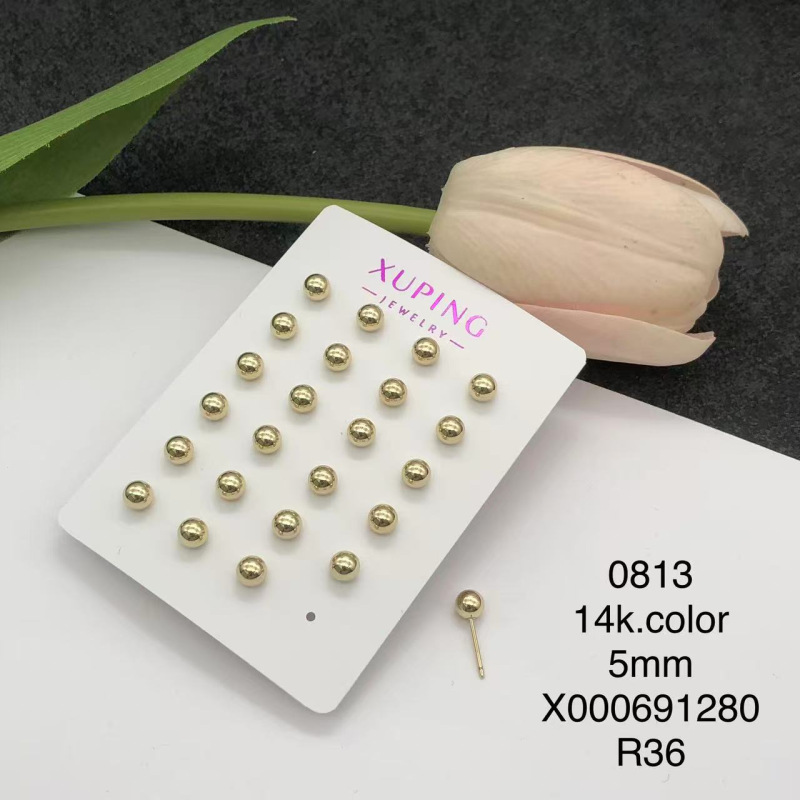 Plated 14k color-glossy 5mm pair