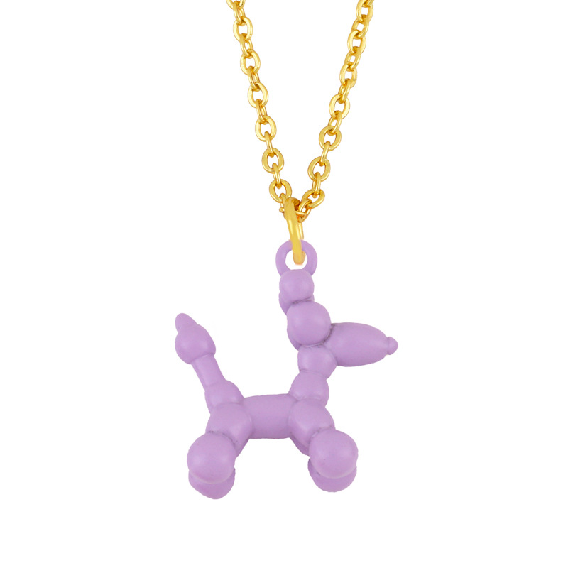 wholesale simple solid color puppy shape pendant necklace Nihaojewelry