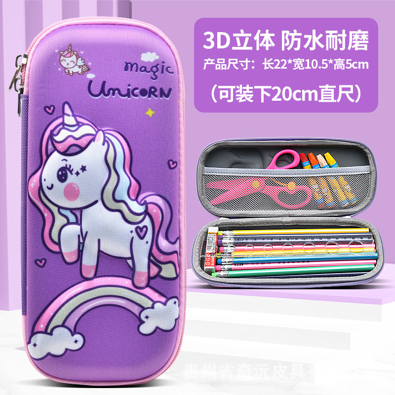 EVA papelería caja de lápices 3D tridimensional de doble capa de gran capacidad de dibujos animados niños estudiante impermeable resistente al desgaste LOGOTIPO conjunto Premio