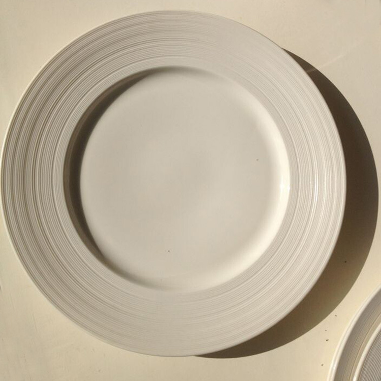 Comercio exterior de exportación vajilla de porcelana de seda blanca plato de carne occidental plato de sopa tazón de sopa nórdico simple plato de comida occidental traje