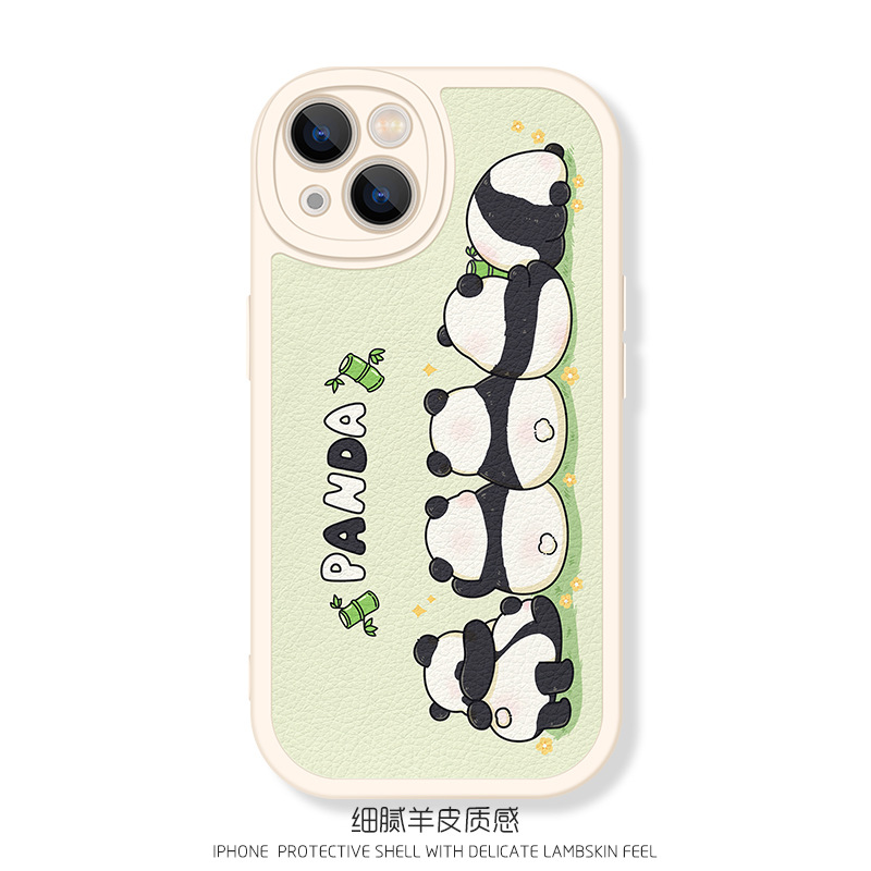 可爱熊猫适用iPhone15promax手机壳苹果14卡通13趣味12网红11男女