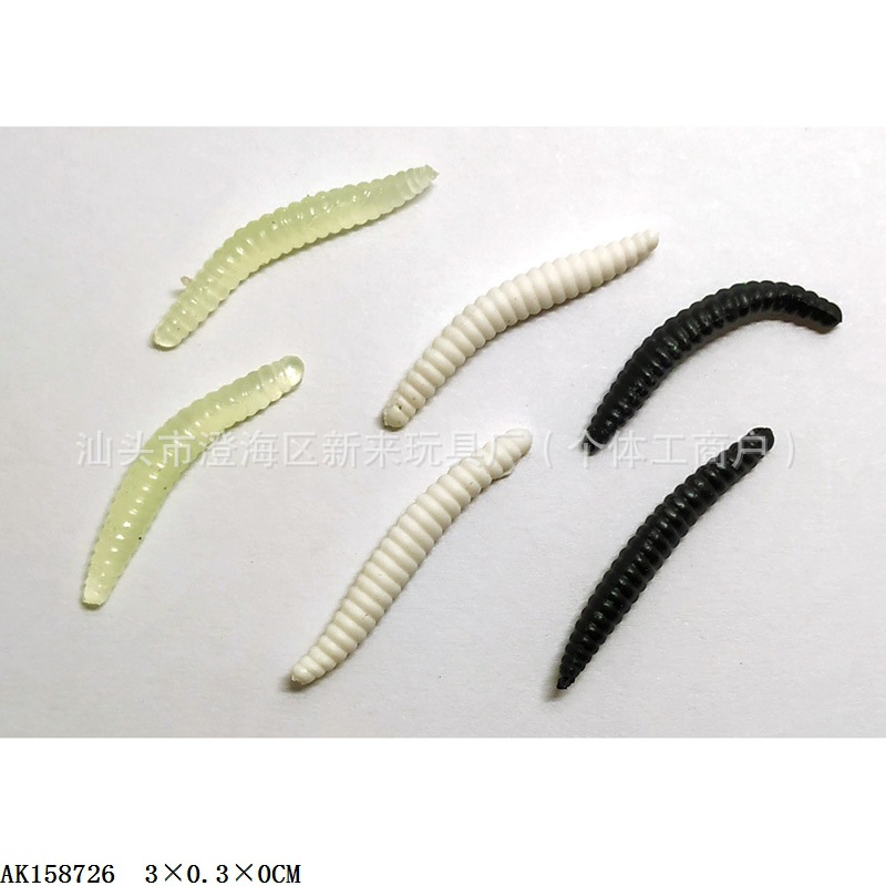 TPR 시뮬레이션 누에 3*0.3CM 임의의 색상