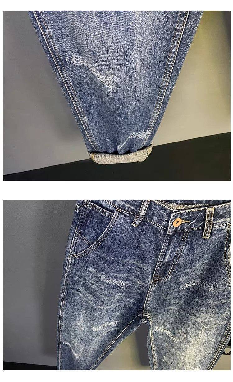 Loose Fit Men's Pants, 2026 Spring New Trendy And Cool Printed Jeans, American Retro Washed Men's Pants_mkmklike.com