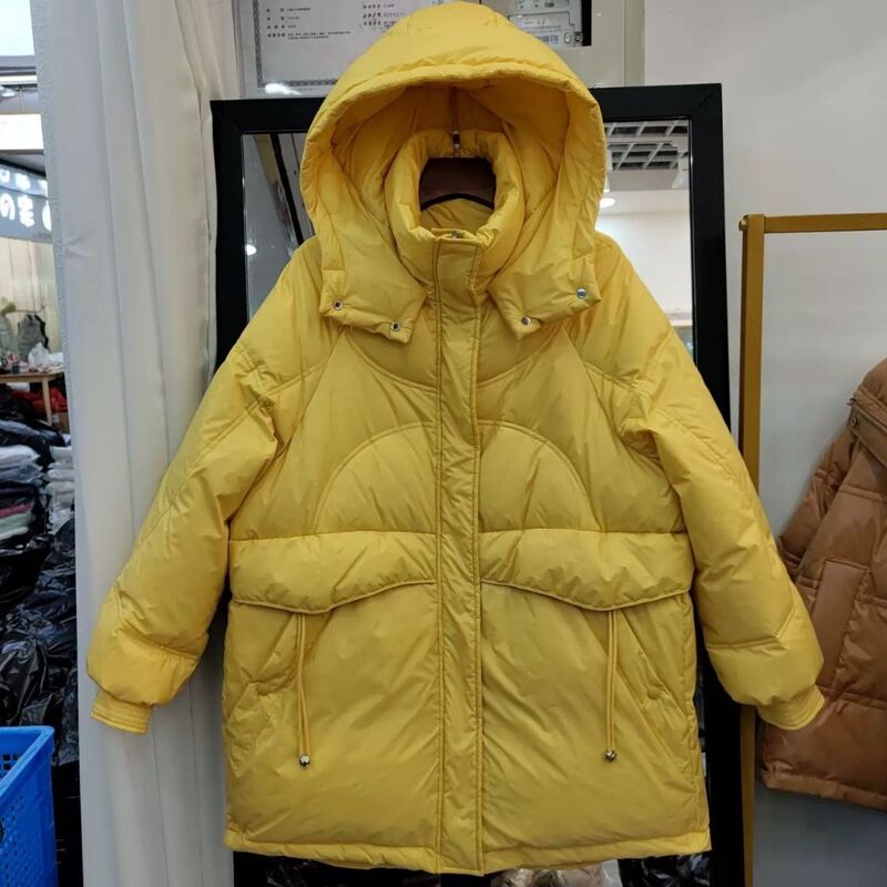Down Jacket for Women, Mid-Length, Puffer Jacket, Parka, Loose Fit, Petite Size, Lightweight, Fashionable and Versatile