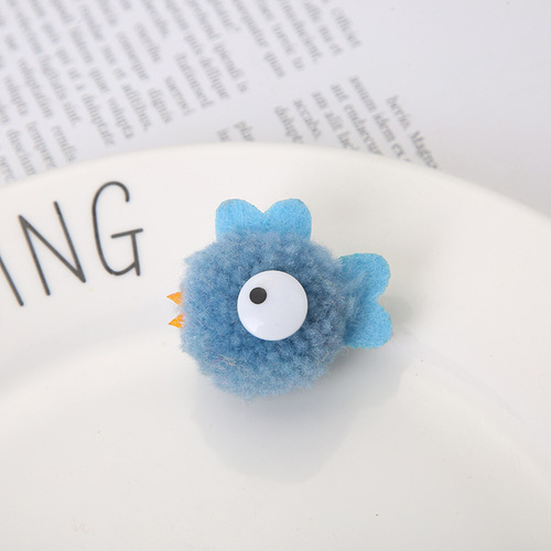 Korean cartoon bird fur ball keychain plush pendant jewelry accessories DIY hairpin hairpin material wholesale