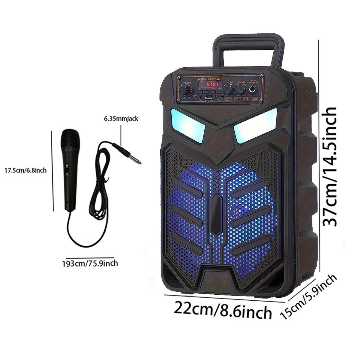 Un tiempo limitado precio especial de fábrica de altavoces Bluetooth al aire libre de 8 pulgadas alta potencia gran batería exportación al por mayor